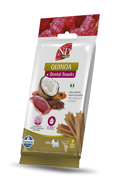 Pato, Quinoa, Coco e Cúrcuma Petiscos Dentais Mini
